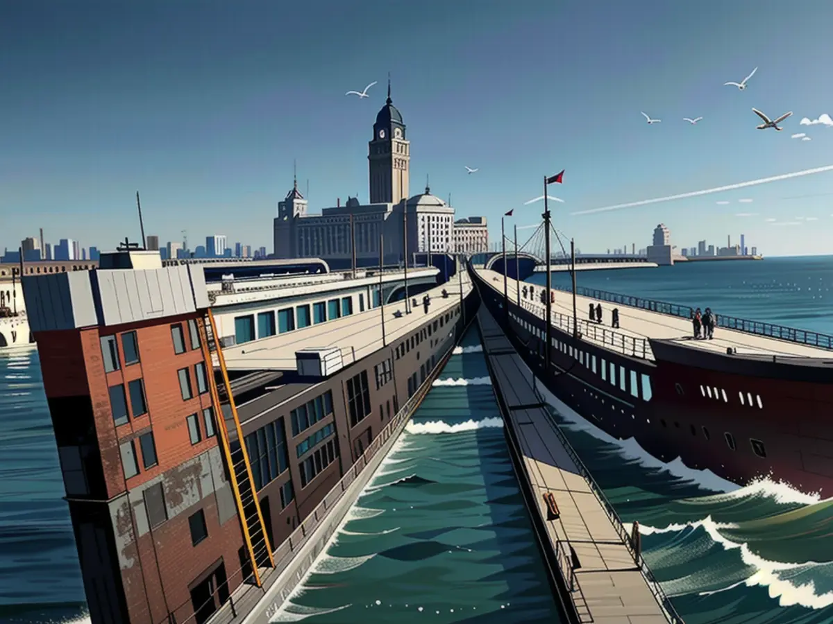 The swiftest transatlantic ocean liner, a titan of its time, is making its descent into the sea's...